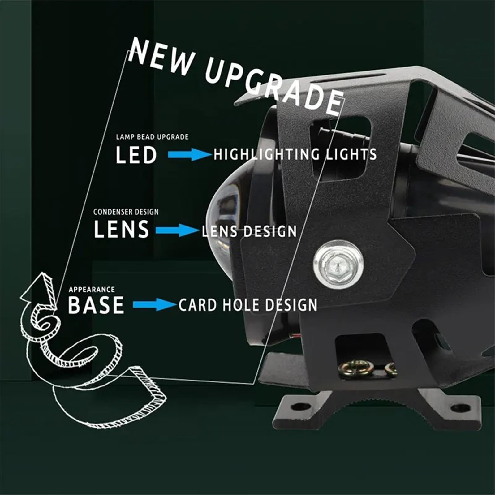 Mini phare de moto 2 × LED Angel Eye, lampe conduite auxiliaire, poche, projecteur avant, accessoires Scooter ATV Phare Avant Moto
