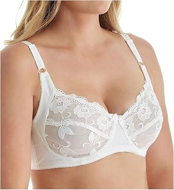 Carnival Womens Full Figure Embroidered Lace Floral Soft Cup Underwire Bra