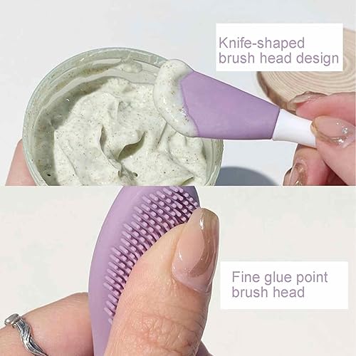 Miniatura 7 de CRAVIN Cepillo de limpieza facial, cepillo de doble cabeza  Cepillo aplicador facial de mano para limpieza profunda de la piel