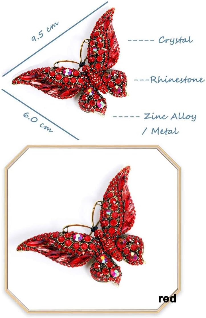 Variety Styles Butterfly Brooch - Multi-Color Rhinestone Crystal Brooch Pin Cute Butterfly Shape Corsages Brooches Decoration Gift for Women