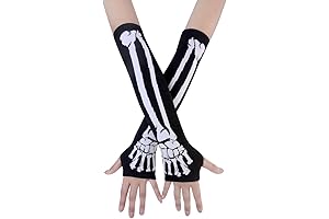 Elegant Winter Warmer Women's Long Skeleton Gloves
