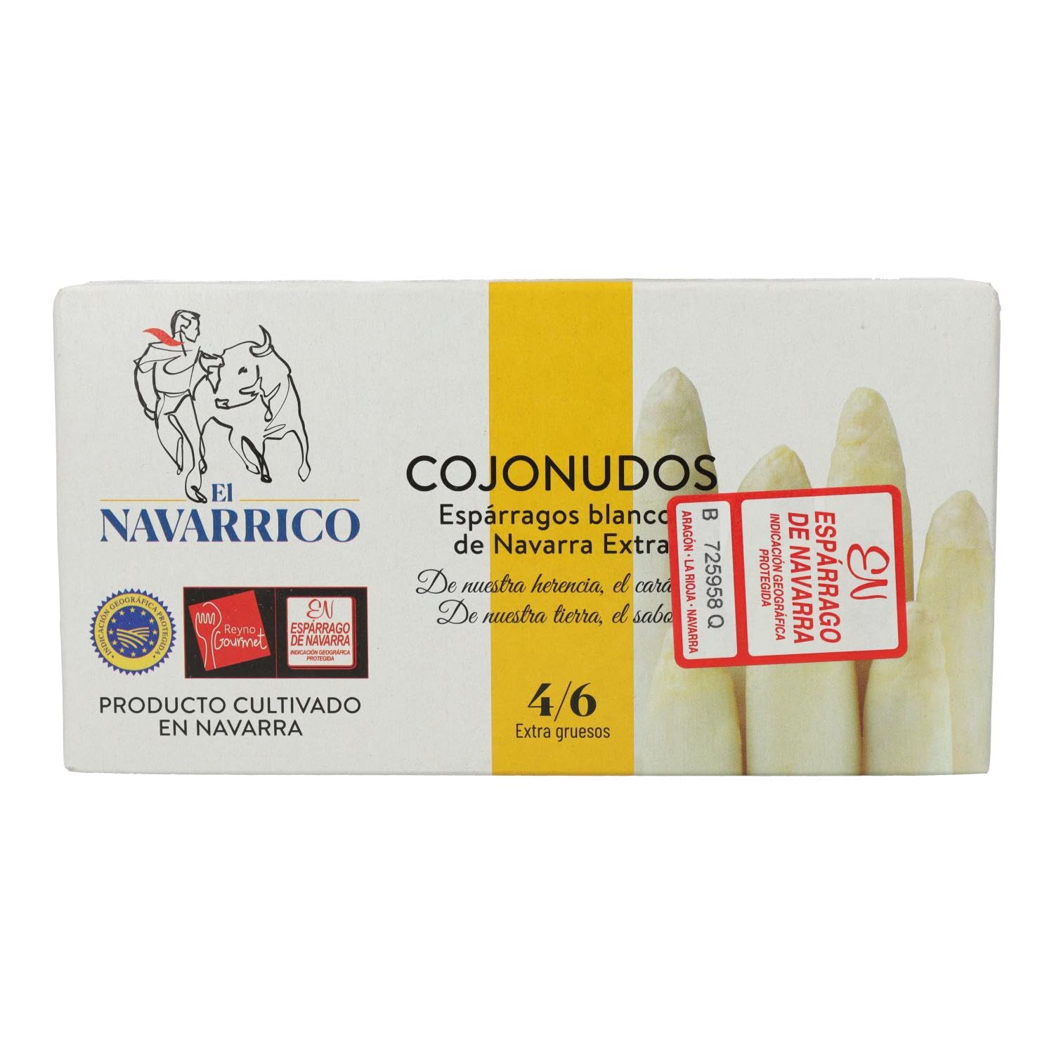 Esparragos blancos de Navarra 4/6 Unidades - 390g El Navarrico - Lote de 2 unidades