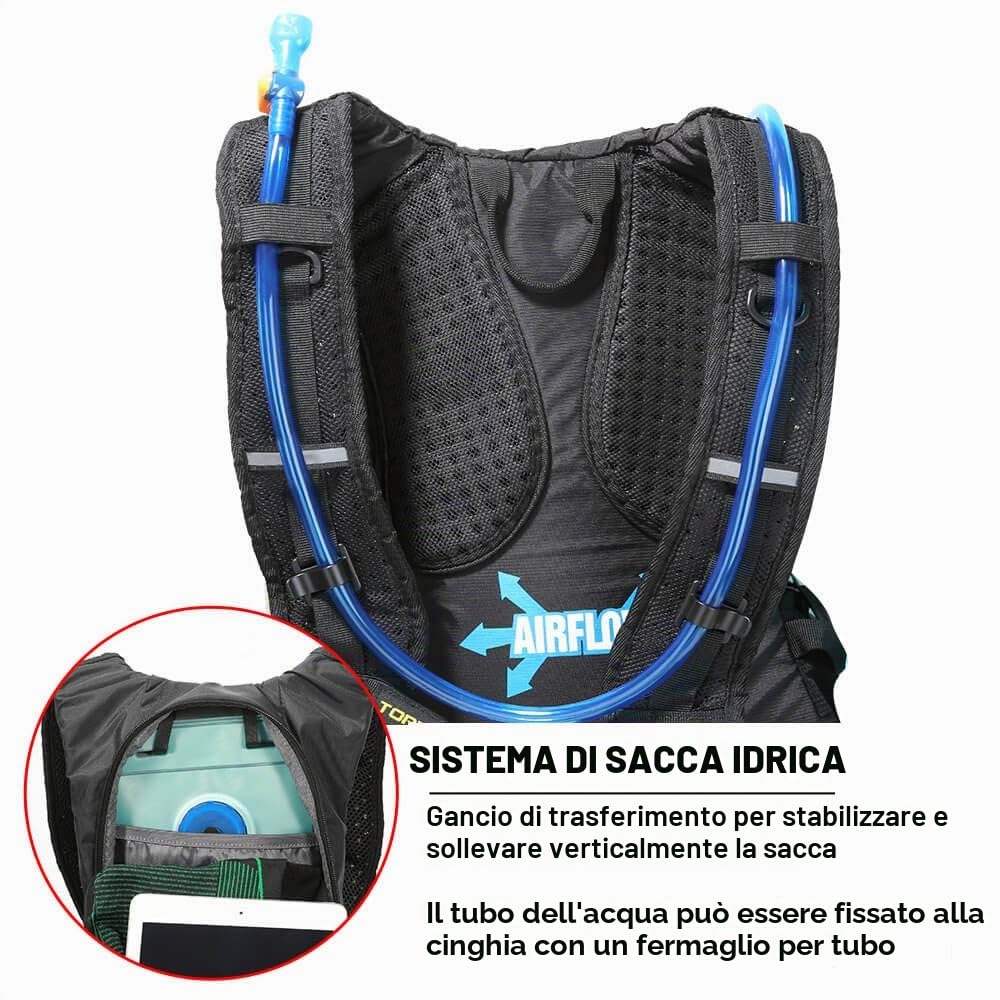 Toptrek Zaino da bicicletta da 18 litri, ultra leggero, con protezione antipioggia e copertura per casco, zaino per idratazione, impermeabile, zaino da ciclismo, zaino per idratazione, da uomo