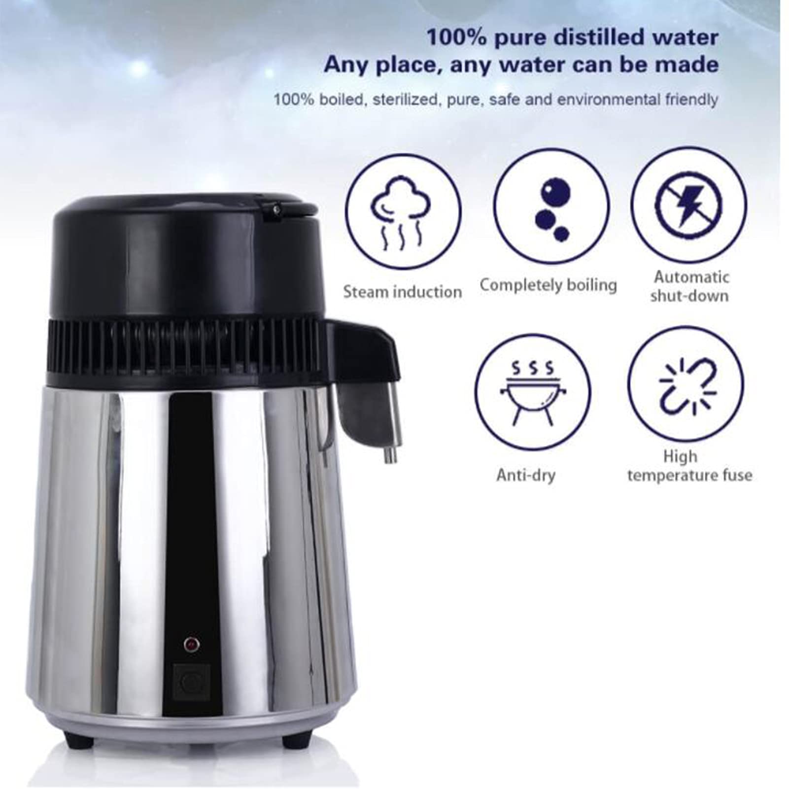 Amazon.co.jp: 水蒸留器、4L蒸留水メーカー、304ステンレス鋼蒸留水機