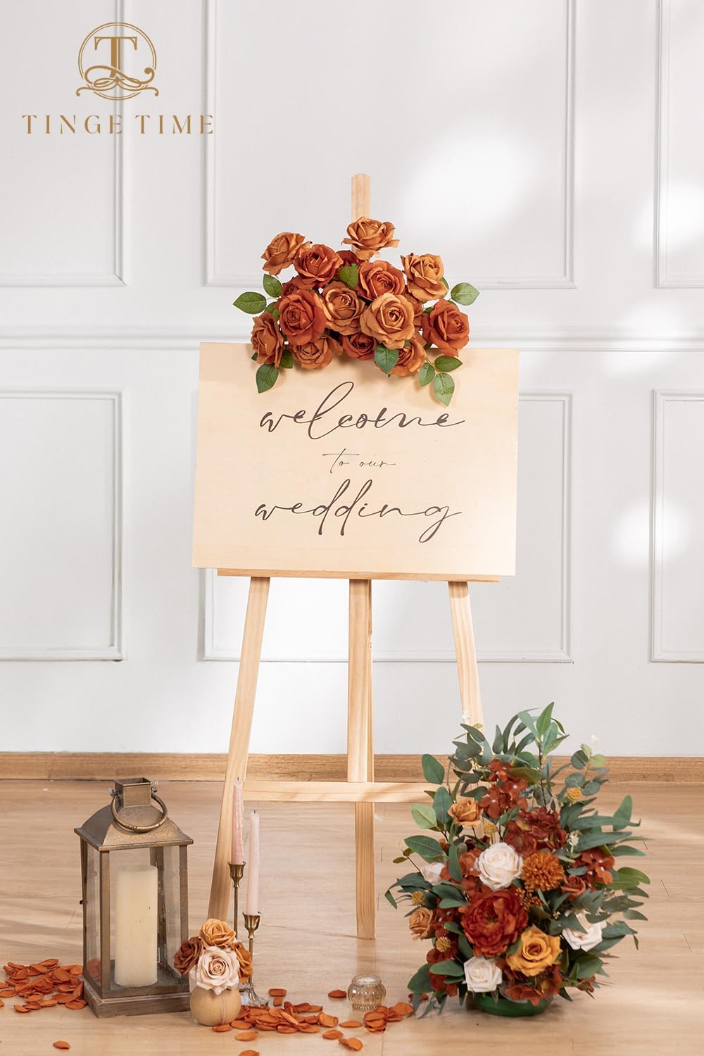 TINGE TIME Terracotta Artificial Flowers Combo Box Set, 16PCS Fake Rose Silk Flower w/Stem for DIY Wedding Bouquets Centerpieces Baby Shower Party Home Spring Decoration (Light & Deep Terracotta) - Image 3