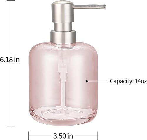 Miniatura 2 de Dispensador de Bomba de Jabón de Vidrio, Dispensador de Jabón Rellenable para Baño, Cocina y Encimera, Diseño Elegante y Duradero, Vidrio Ecológico,