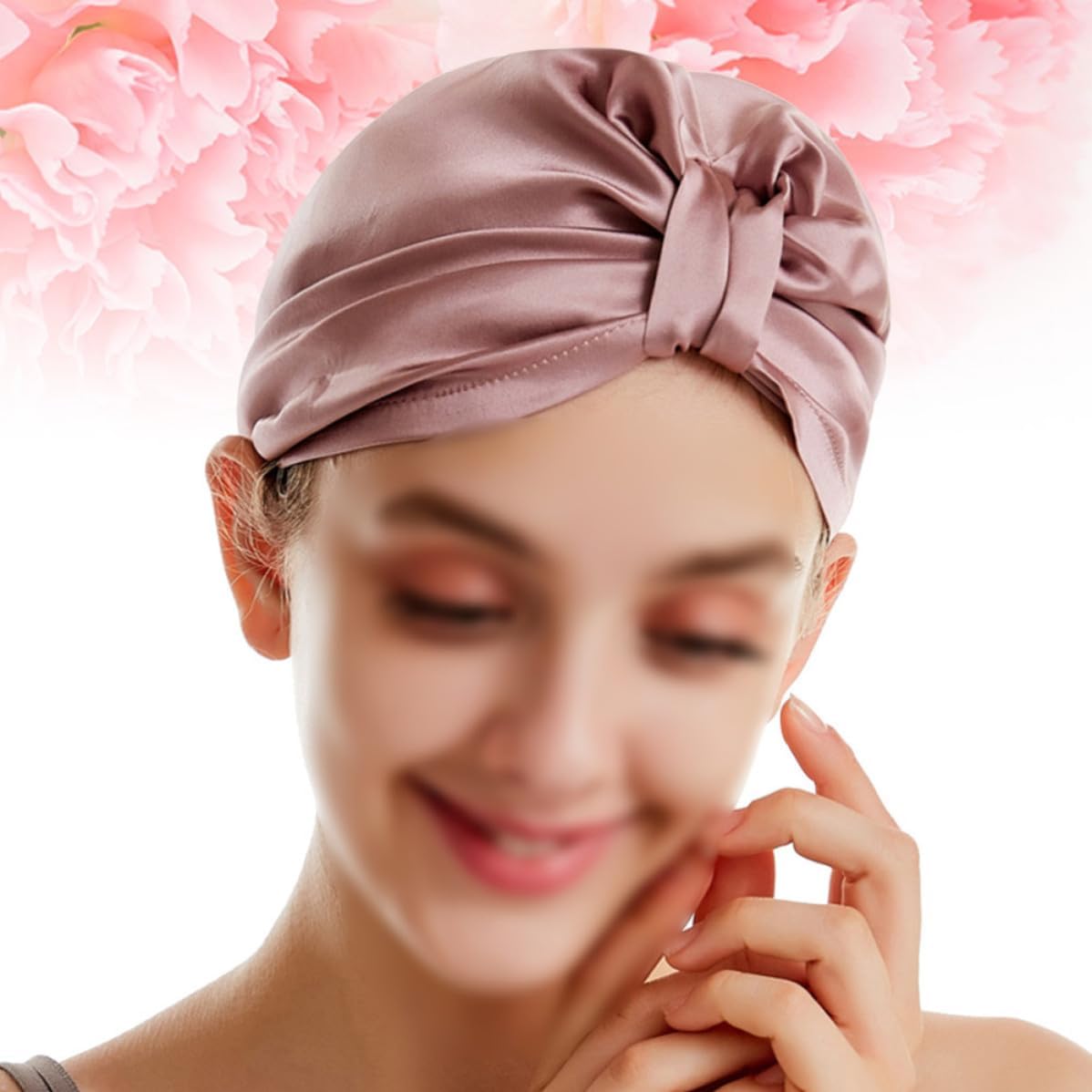 Silk Hair Drying Hat Fast Water Absorption for Quick Drying Hair, Soft Red Silk Material, for Gym and Home Use
