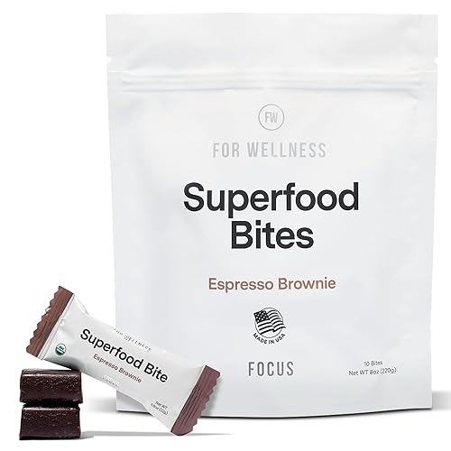 For Wellness Superfood Bites Focus  Snacks saludables para adultos y niños  Bocadillo orgánico y saludable con nootrópicos para energía y alimentos