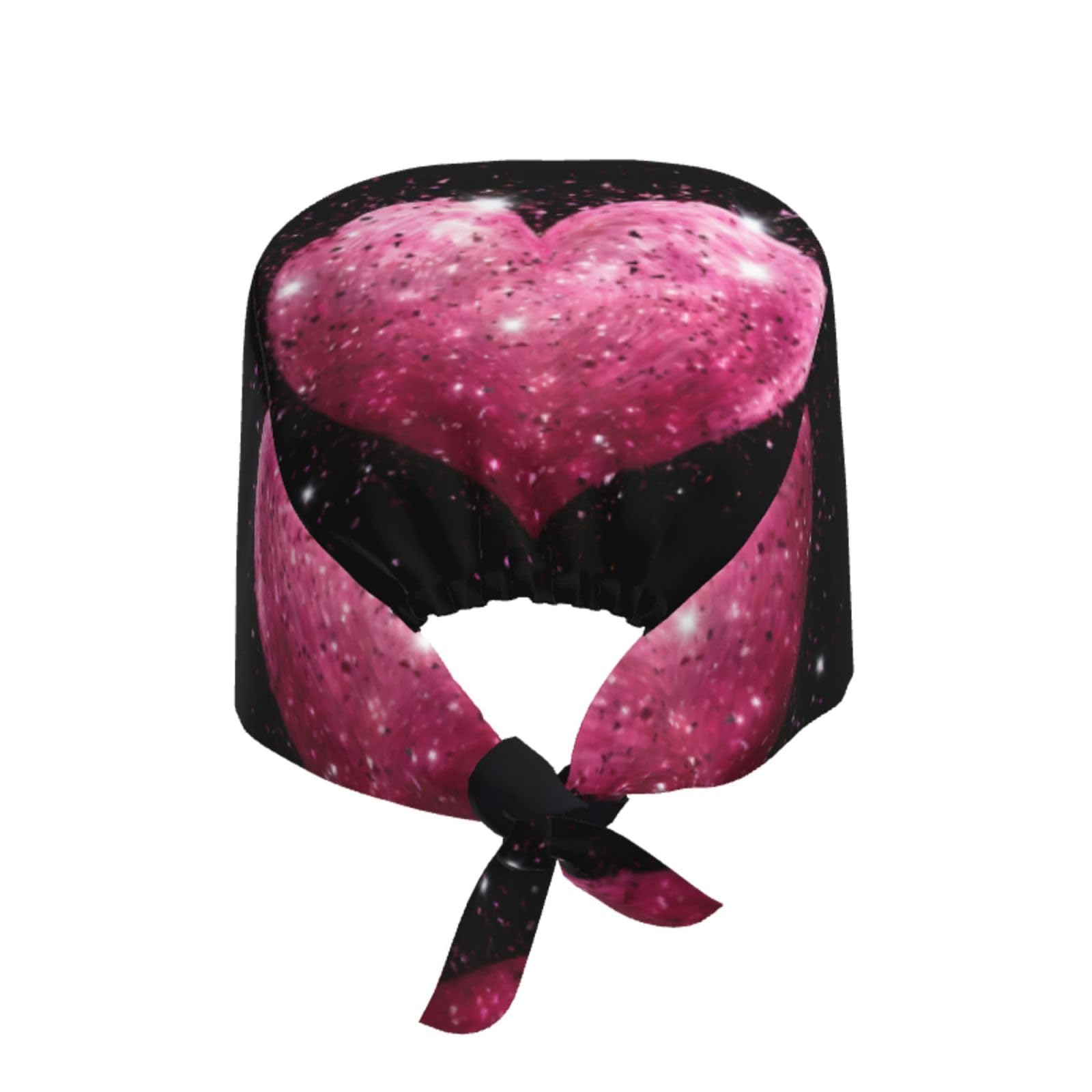 YYHWHJDE Breathable Work Hat Red Heart Pink Glitter Prints Adjustable Comfortable Chef Hat for Women & Men