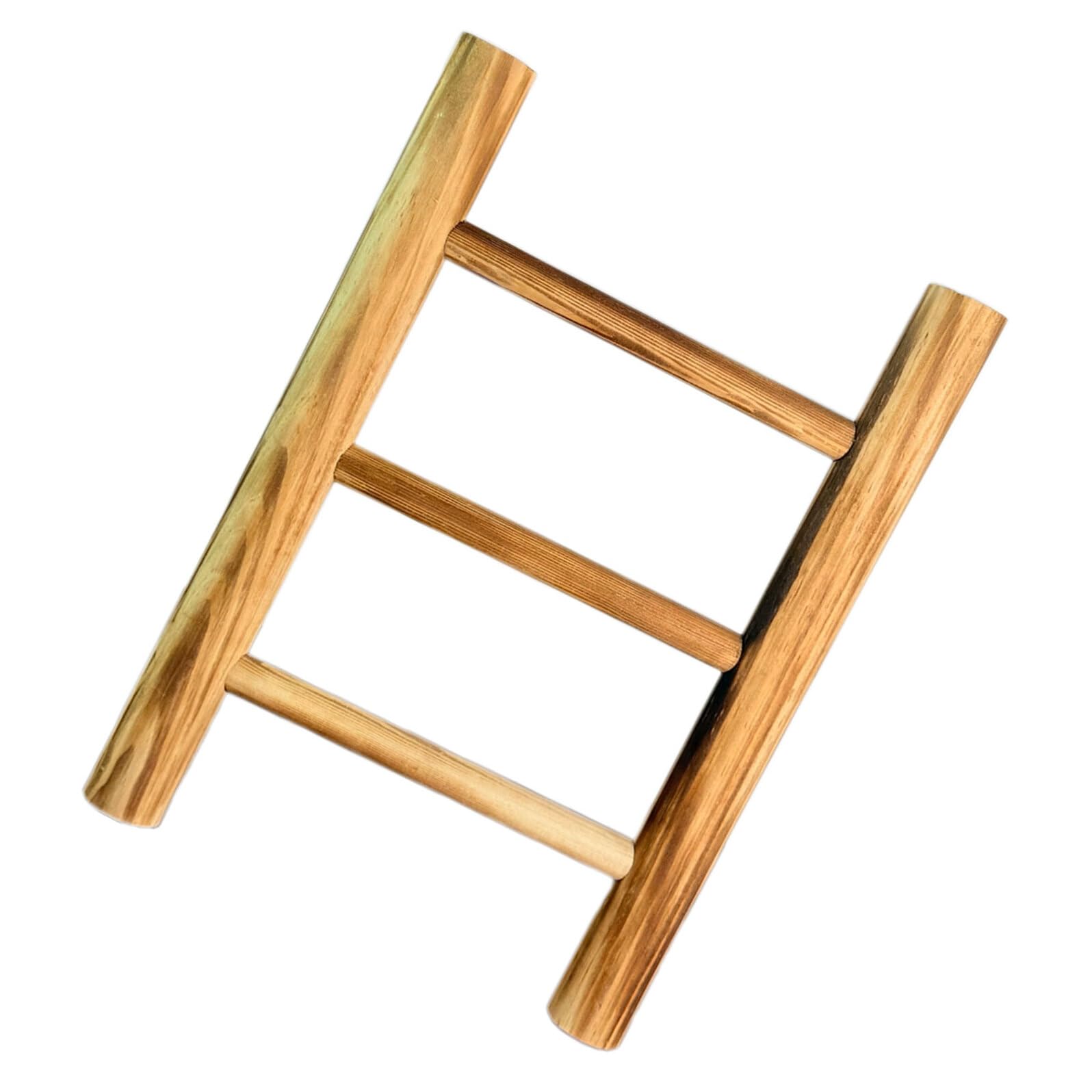 VANZACK Scala Portasciugamani in Legno Rustico Ripiano Mini Scala Decorativa da Appoggio per Bagno e Cucina Portasciugamani Decorativo Compatto per Organizzazione Domestica