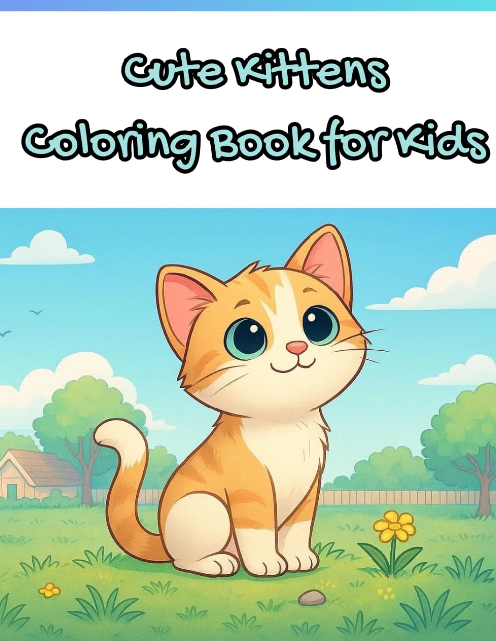 Cute Kittens Coloring Book for Kids: 35 Fun and Easy Coloring Pages with Adorable Cats for Toddlers and Children Ages 3-6.