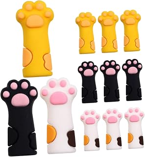 UKCOCO 12 piezas Protector de Silicona para Tijeras de Cutículas Unidades Fundas Adorables Anticaída para Manicura Cubiertas Resistentes para Tijeras y Corta Cutículas Colores Blanco