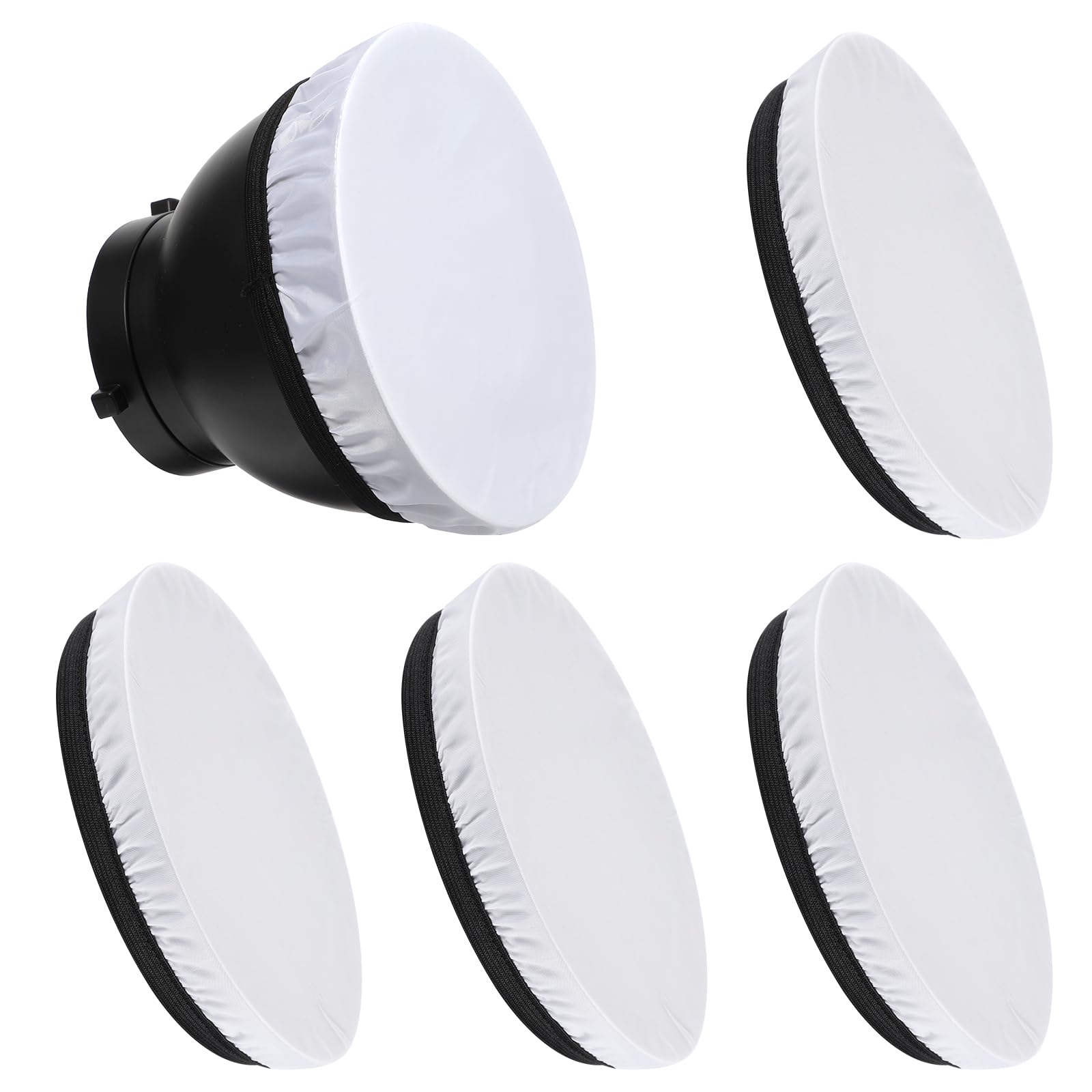 4 Pieces Light Diffuser, 7inch/18cm Ring Light Diffuser Standard Cloth Diffuser Lamp Socks Diffuser Lamp Cover Light Reflectors for Photography Studio Strobe Reflector (White)