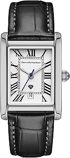 PIERRE RICHARDSON PR2091 Men’s Luxury Watch – Stainless Steel Quartz Watch, 5ATM Water Resistant, Scratch-Resistant Sapphire Crystal Glass, Leather Strap, Reloj para Hombres