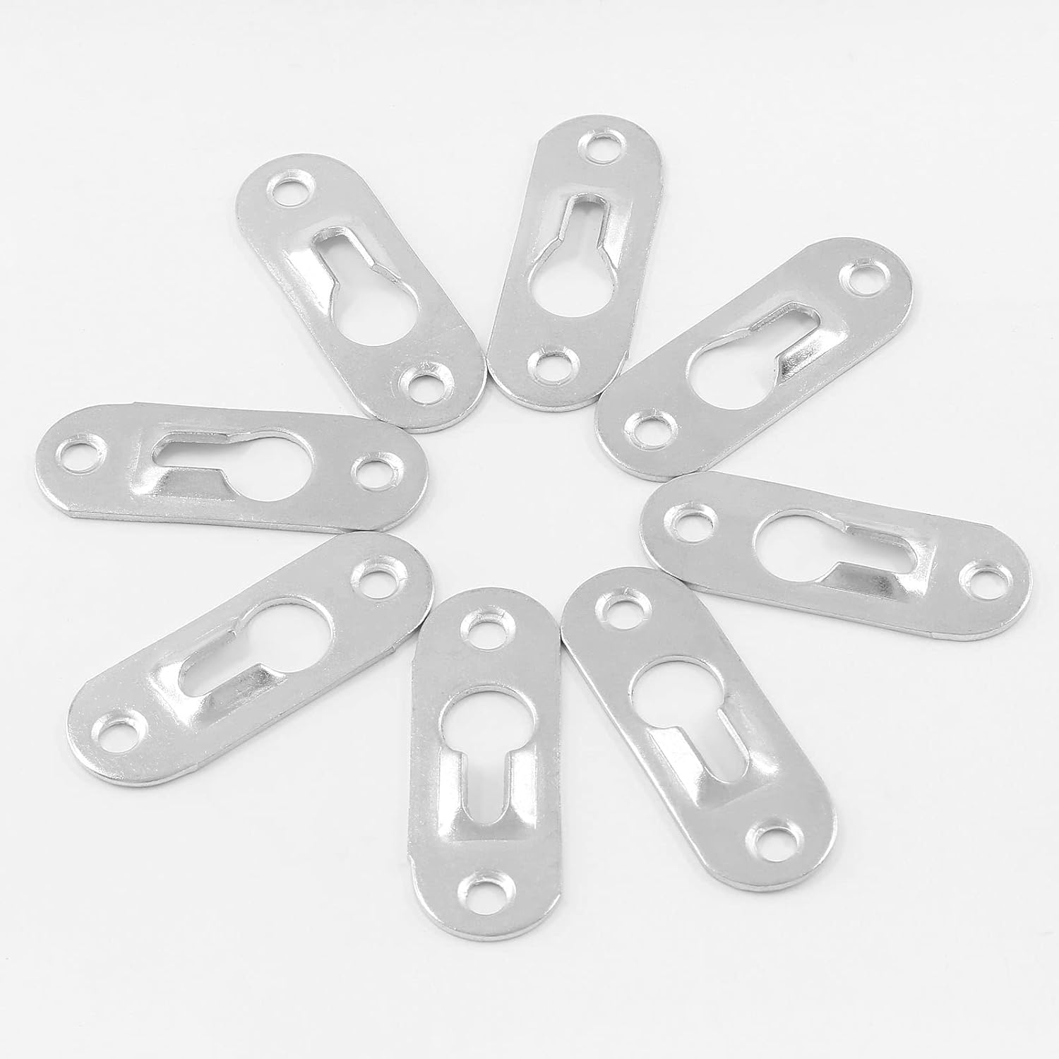 Jiozermi 40 Pcs Metal Keyhole Hanger, Keyhole Shelf Brackets, Keyhole Hanging Plates, Hanging Brackets for Mirror Picture Frames (43 x 16 mm)
