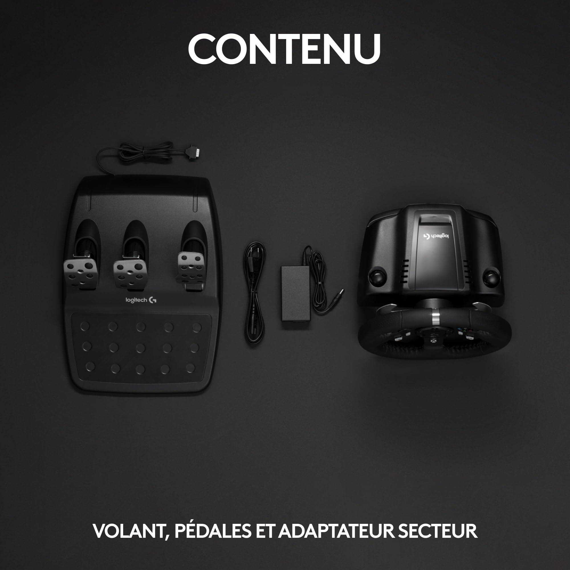Logitech G G920 Driving Force volant de course et pédales pour Xbox Series X|S, Xbox One, PC et Mac, Prise éléctrique Anglaise - Noir