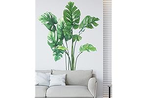 Peel and Stick Botanical Wonder: Vibrant Green Leaf Wall Decals to Transform Your Walls