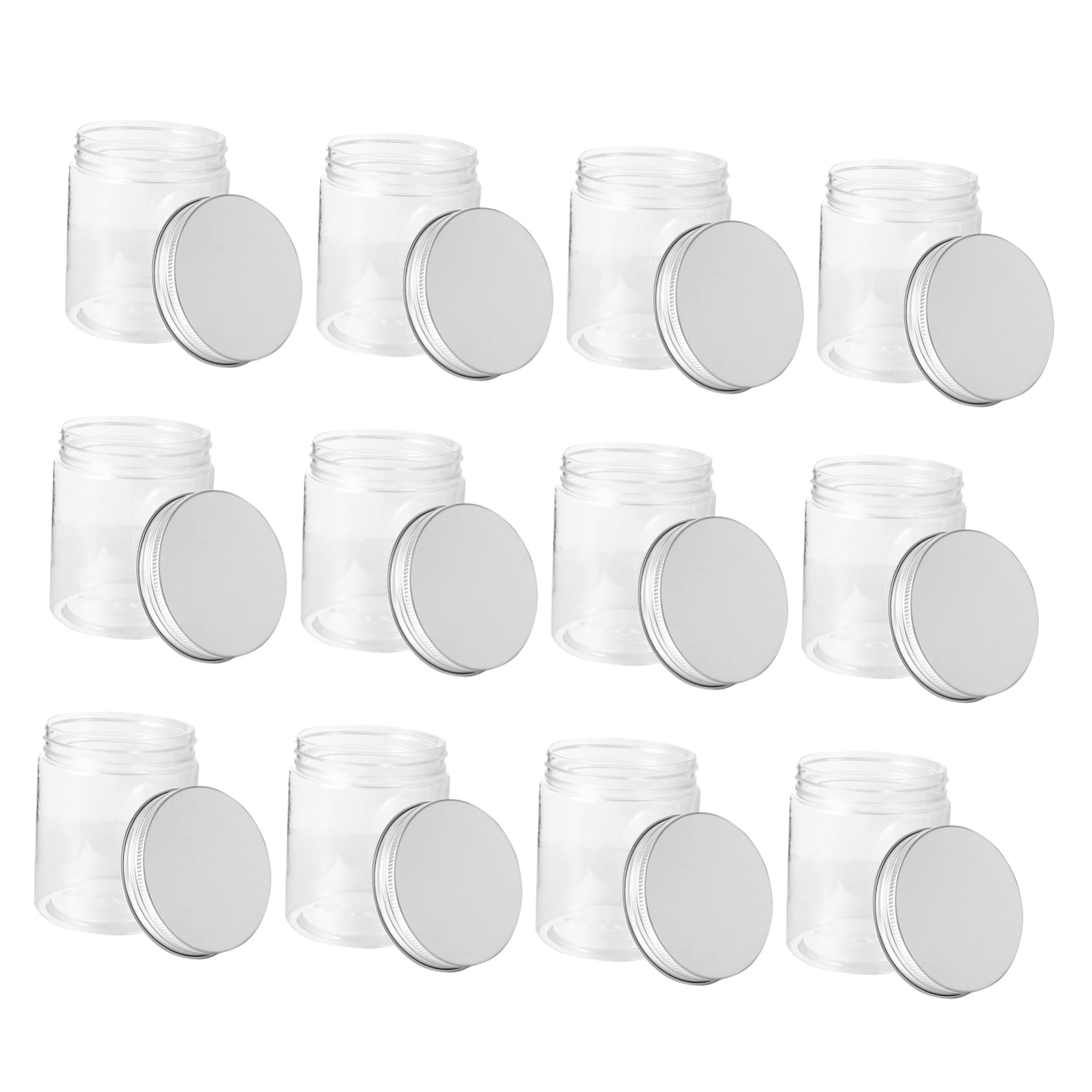 POPETPOP Barattoli di Conservazione 250ml Coperchio in Alluminio, 12 Pezzi