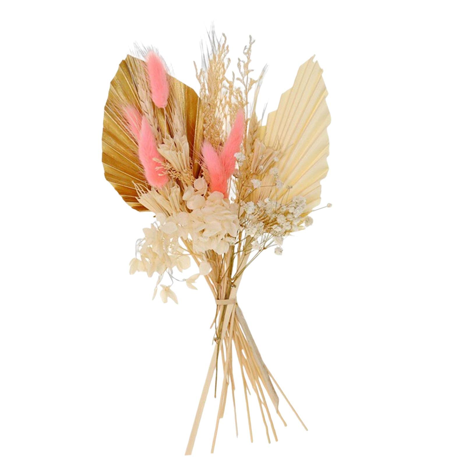 Natural Dried Wedding Flower Livingroom Home Boho Dried Pampas Grass Bouquet Gold Beige-picture-21