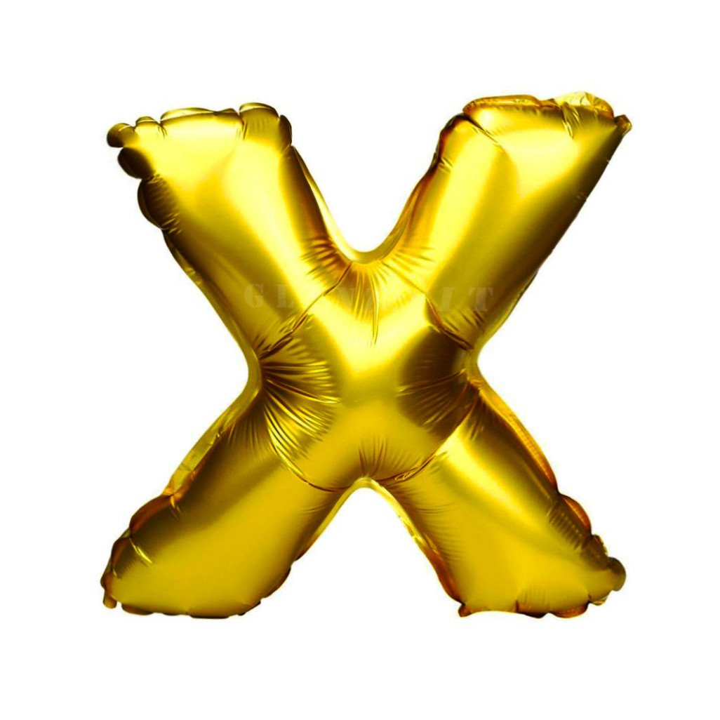 Glanzzeit 16 Inch Gold Balloons Decor Letters A to Z Numbers 0 to 9 for Wedding Prom Birthday Party (Letter X)