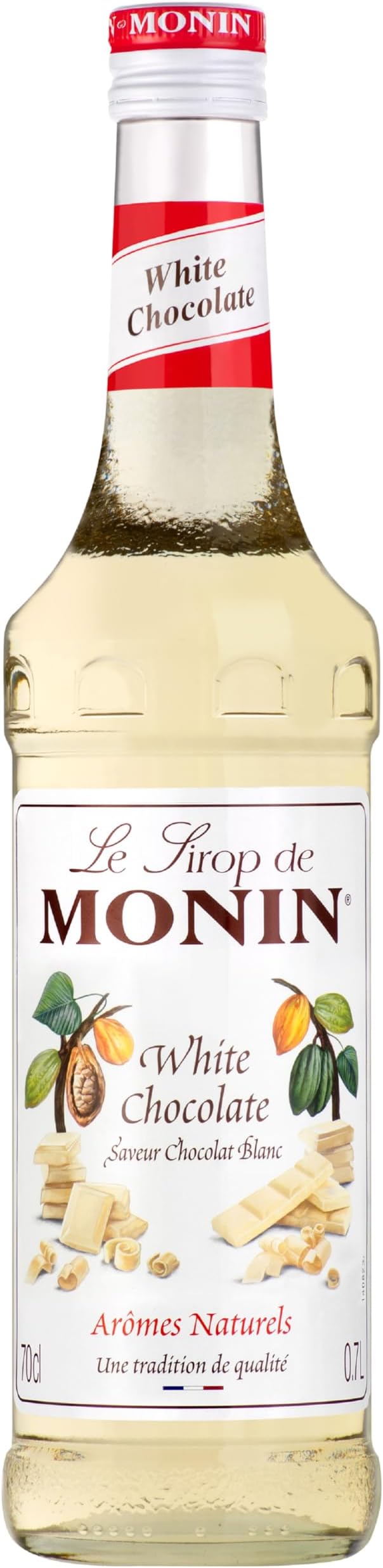 MONIN Premium White Chocolate Syrup 700ml for Coffee and Cocktails. Vegan-Friendly, Allergen-Free, 100% Natural Flavours and Colourings