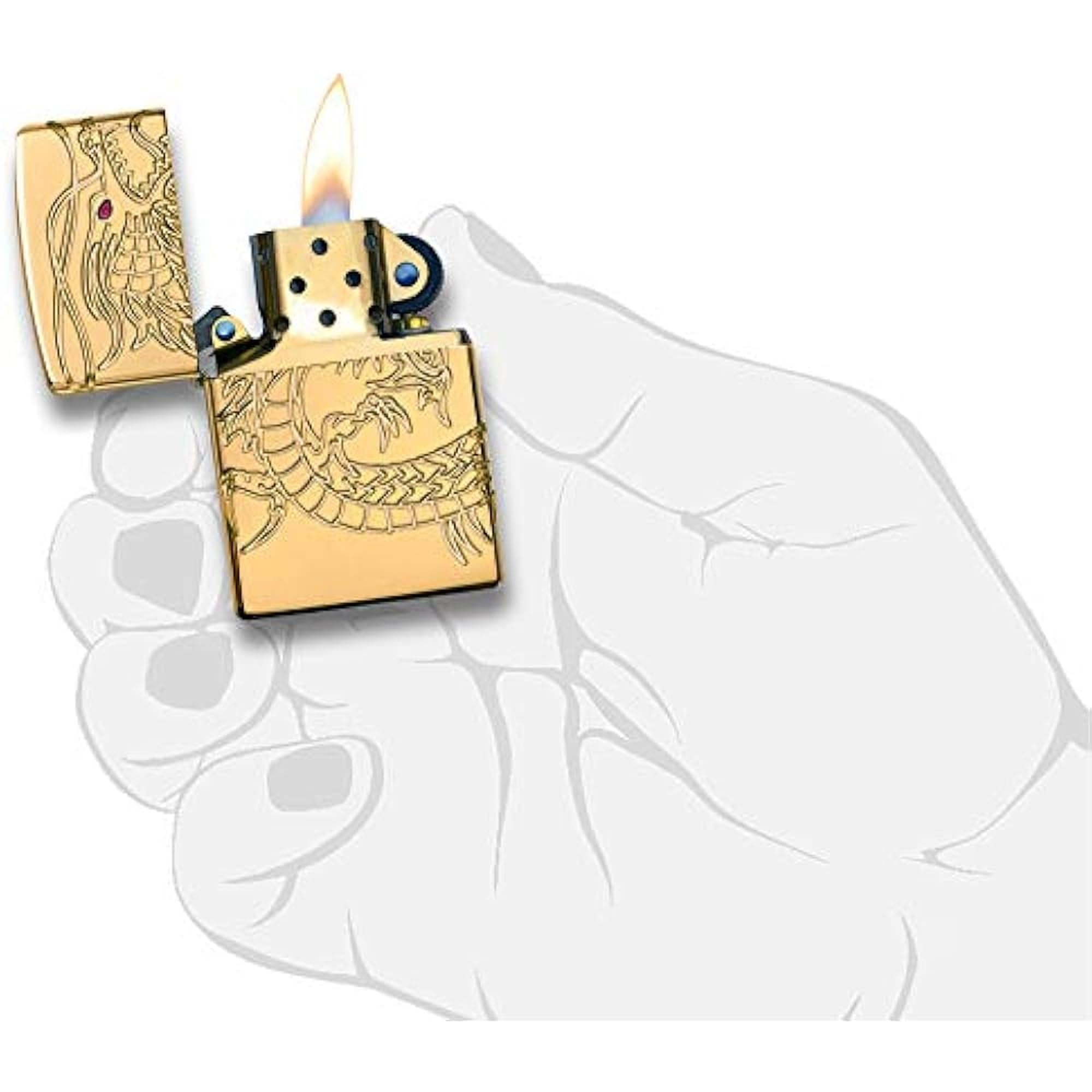 Zippo Armor Chinese Dragon Briquet Unisexe, 6.0 x 4.0 x 2.0 cm
