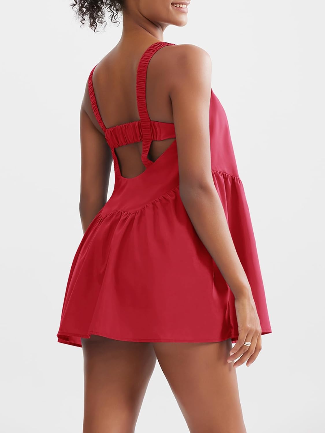 Sexyasasii Women Tennis Dress with Built in Shorts and Bra Sleeveless Casual Backless Golf Dress Athletic Dress with Pockets