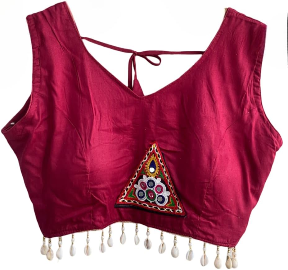 RK FASHIONSEmbroidery Navratri Special Seashells Kodi Blouse for Women