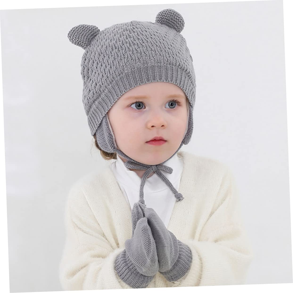 VALICLUD 5sets Cappello e Guanti Per Ragazzo Ragazza Invernali Cappello Maglia Termico Con Guanti Coordinati Design Carino e Caldo Per Autunno e Inverno