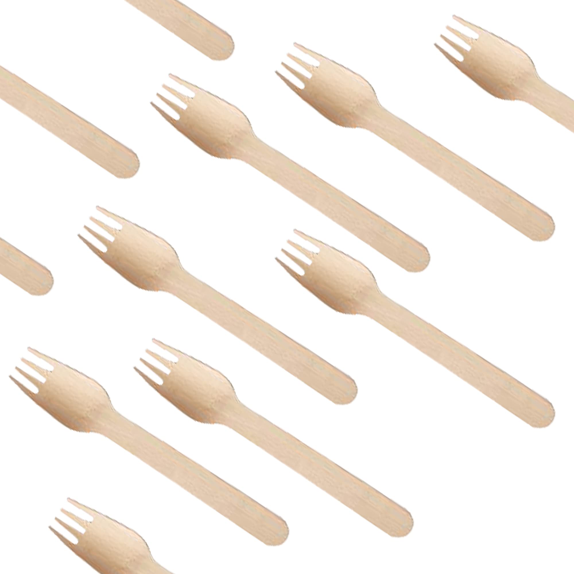 Ella Disposable Spoons & Forks Set (16cm Big Size, 50 Pieces) | Eco-Friendly Flatware | Disposable Birchwood Wooden Cutlery | Spoons 25 Pieces | Forks 25 Pieces 4