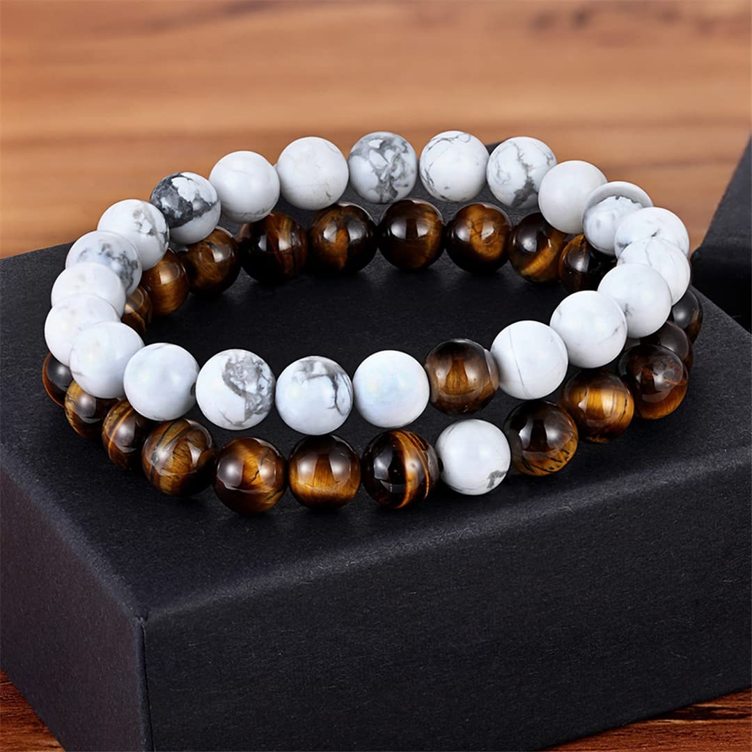 YDYDTTKD 2/3Pcs Set Naturstein Perlen Männer Armband Multilayer AY Onyx Perlen Charme Punk Armband Armreifen Frauen Schmuck Paare Geschenk 72