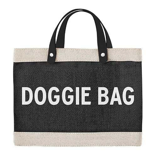Santa Barbara Design Studio Pets Collection - Jute Mini Market Tote with Waterproof Liner, Doggie Bag