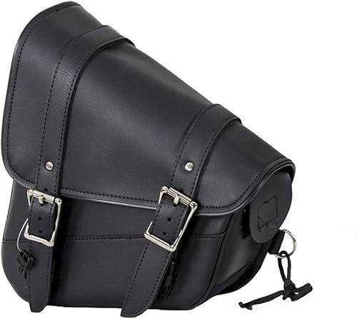 Miniatura 1 de GARGOYLE BELLS Bolsas de cuero para sillín de motocicleta, bolsa de brazo oscilante para softails y helicópteros, bolsas de equipaje de motocicleta,