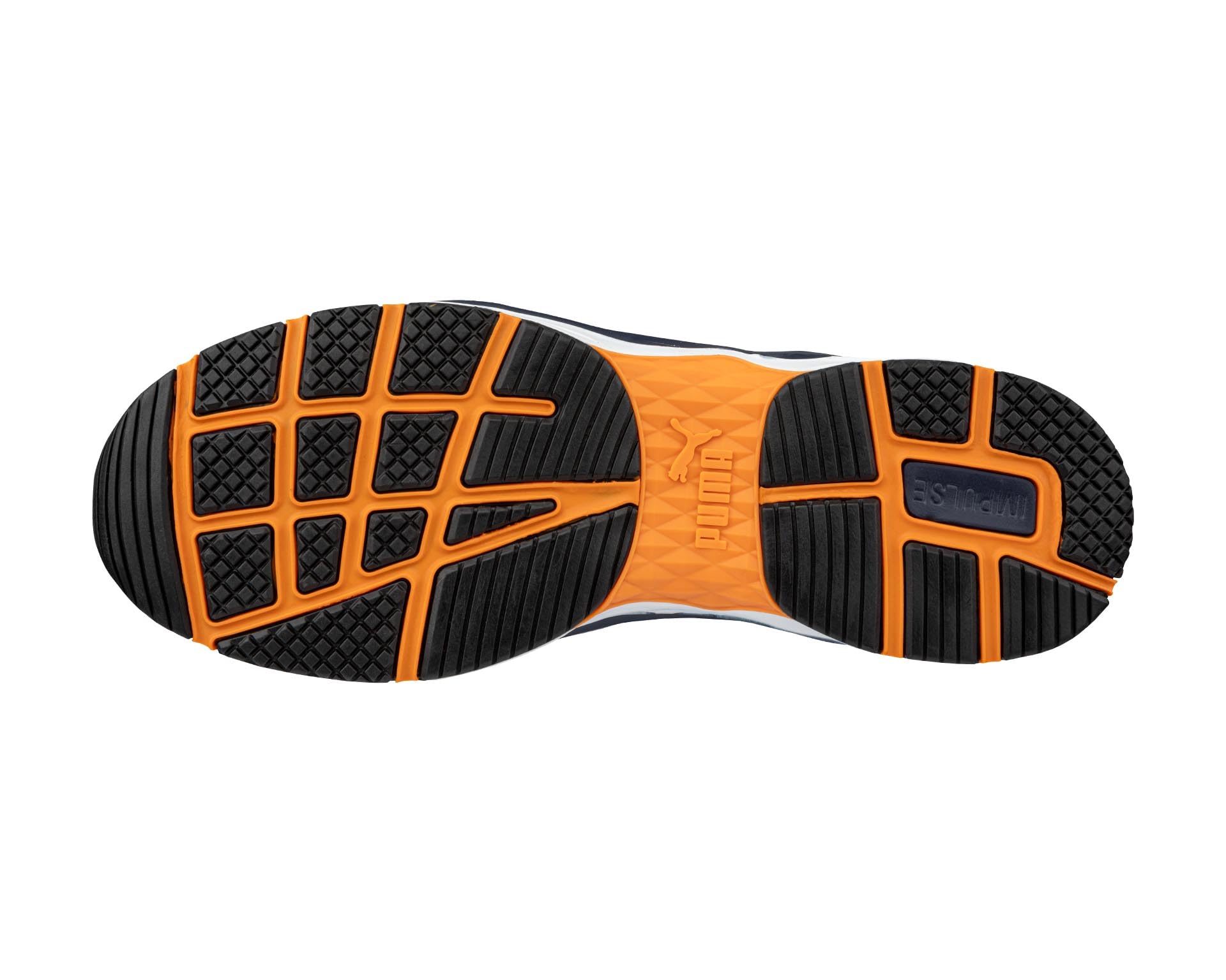 PUMA Safety Chase Blue Orange Low S1PS ESD FO HRO SR - Zapatos de seguridad para hombre, transpirables, antideslizantes, sin metal, tapa de fibra de vidrio, zapatos de trabajo