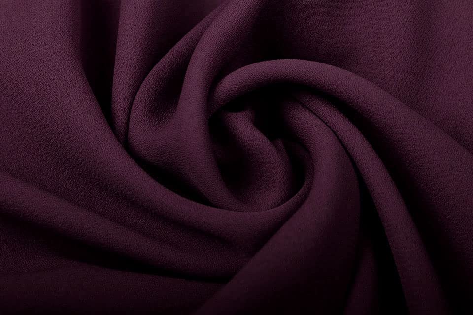 1 Meter French Silk Crepe Georgette Lightweight Fabric Dressmaking Material Super Soft Sheer Fabric 150cm Width (Aubergine)