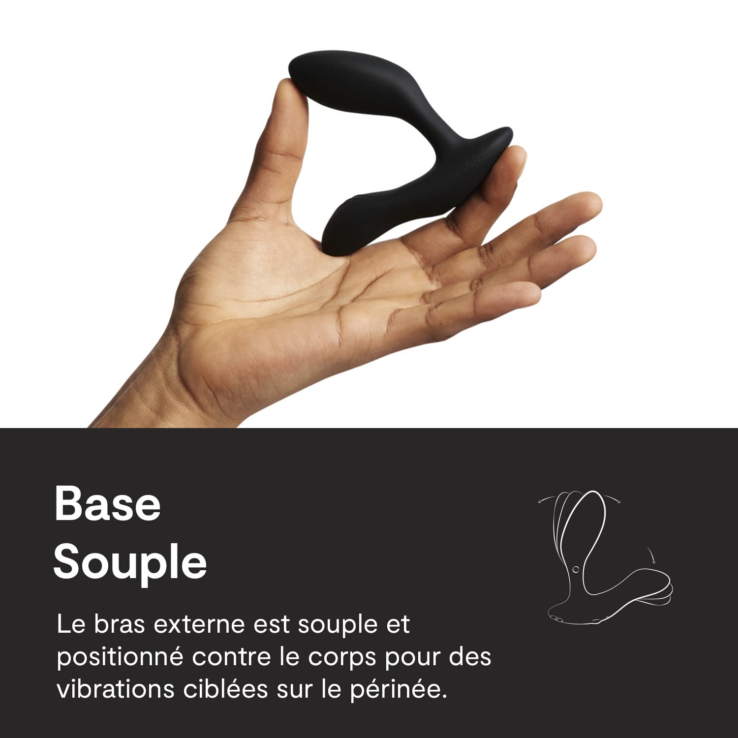 We-Vibe Vector+ Vibromasseur prostatique connecté à une application et avec télécommande Black One Size