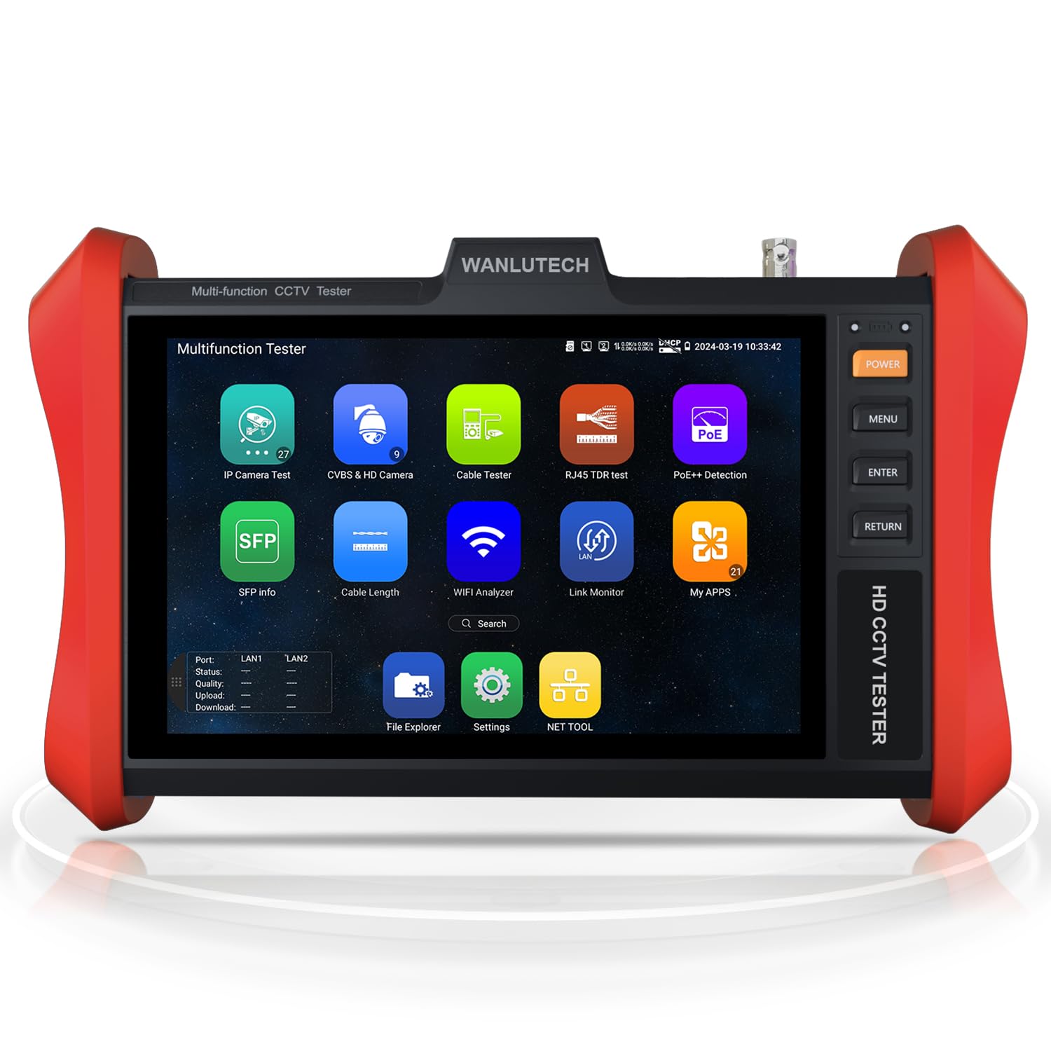 4K 12MP IP Camera Tester, WANLUTECH 90W PoE Power Output 8'' Touchscreen CCTV Test for 8MP TVI CVI AHD CVBS Cameras, SFP Test, RJ45 Cable TDR Test, WiFi Network Tools, HDMI VGA (E89)-image-39