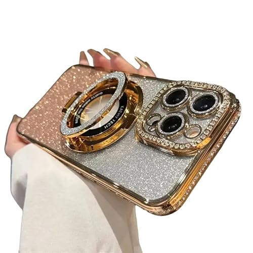 適用対象iPhone17 Pro Maxケース 6.9インチ 対応 背面きらきら ラインストーン キラキラリング付き 女性 鏡 ミラー ワイアレス充電 薄型 シンプル 韓国 人気 アイフォン17プロマックス携帯カバー かわいい 純正 全方位カラー レンズ保