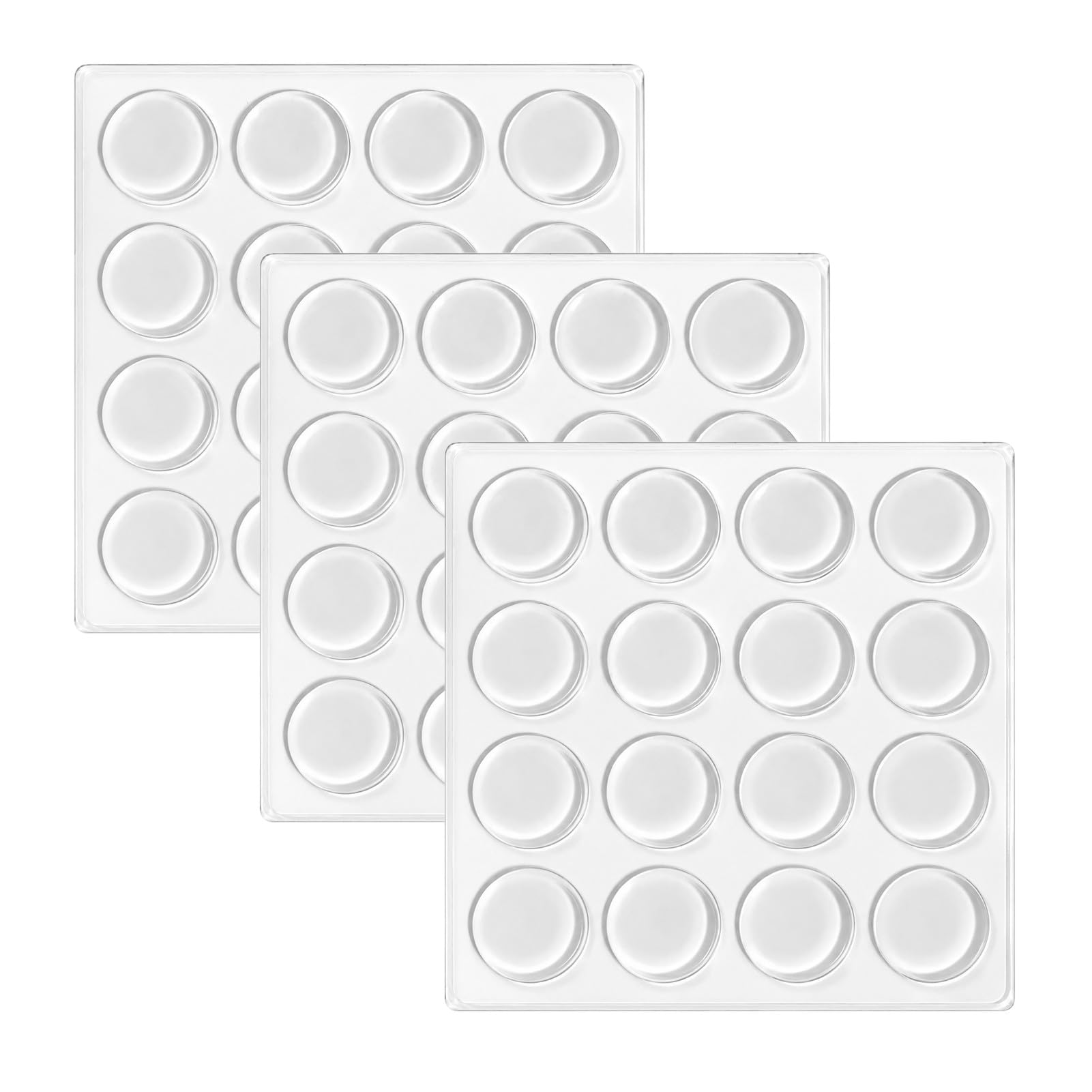 Rubber Feet, 48 Pieces Rubber Feet for Chopping Board, Silicone Anti-Slip Shock Pads, 20x5mm Clear Sticky Pads, for Furniture Door Handles and Kitchen Use