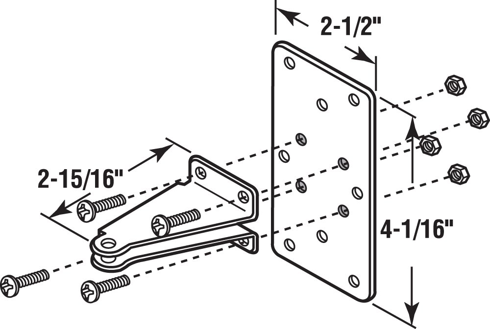Prime-Line Produkty K 5072 Wspornik ościeżnicy z płytą, 5-1.3 cm x 10.2-0.2 cm, konstrukcja stalowa, wykończenie młyna od Prime-Line Products