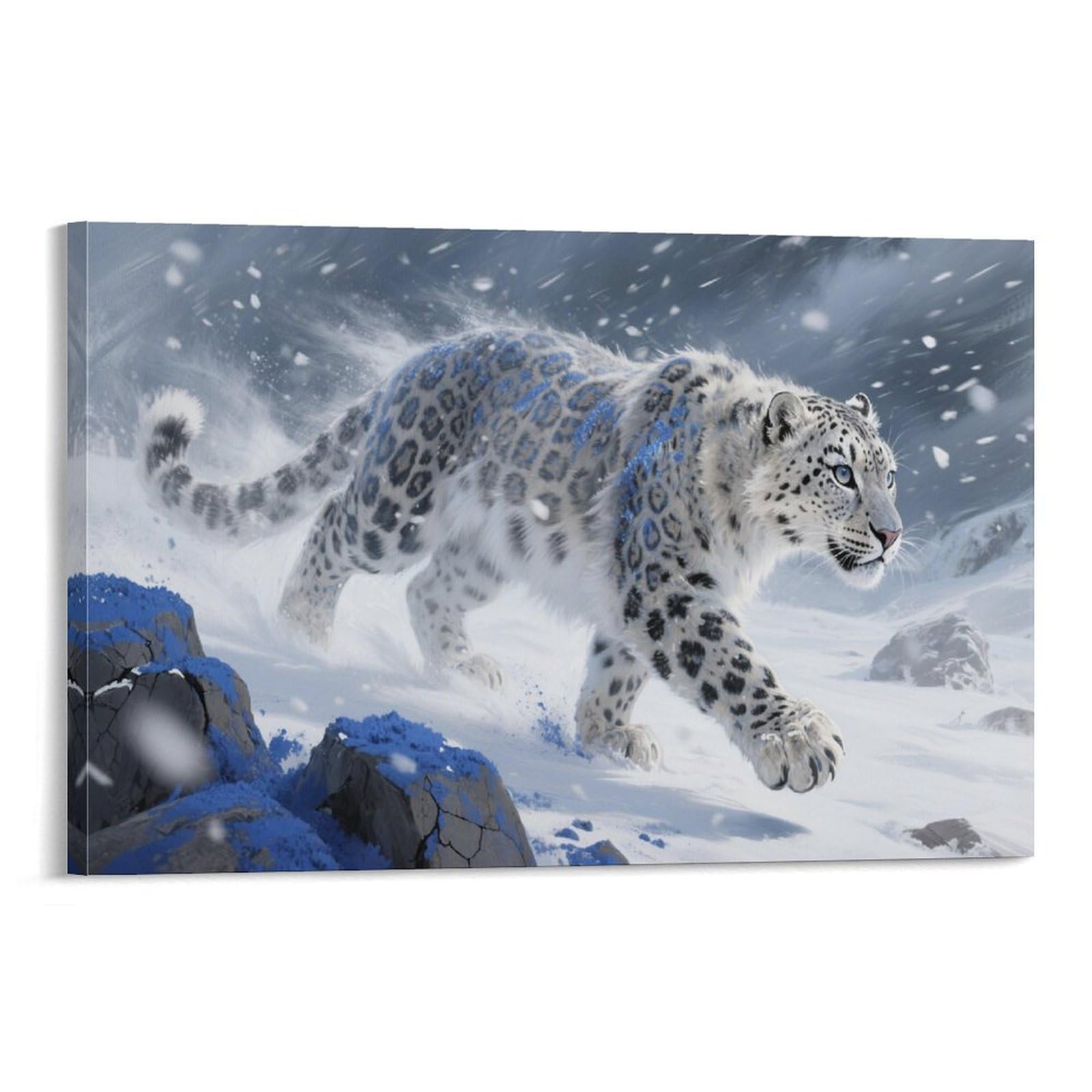 PHQAZWSXE Snow Leopard Wall Painting Wall Art Giclee Canvas Animal Modern Art Durable Canvas UV Printing Room 16x24inch(40x60cm)
