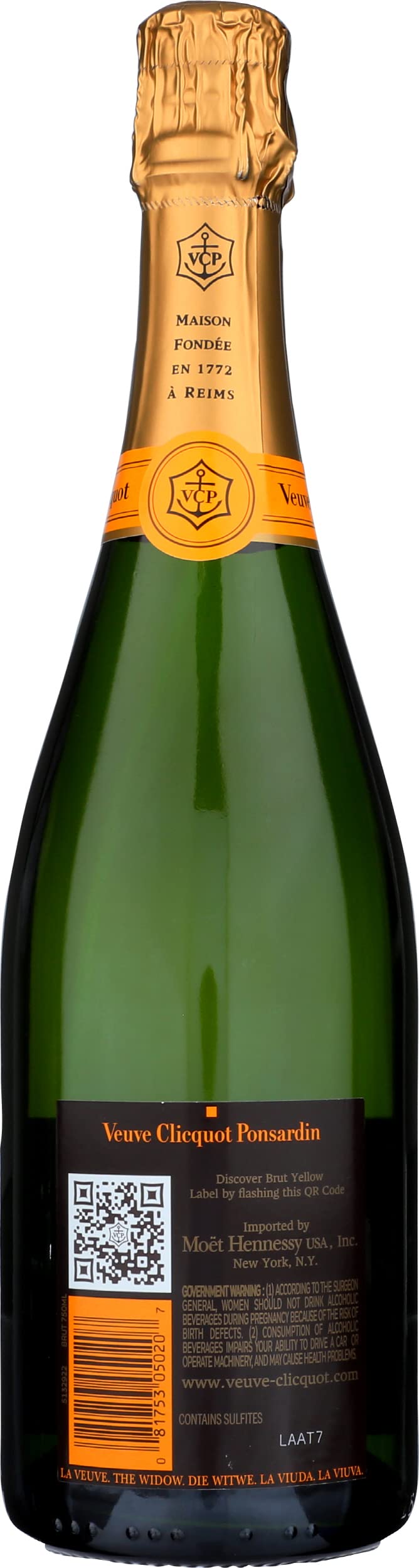 Veuve Clicquot Champagne Yellow Label Brut, 750 ml at Amazon's