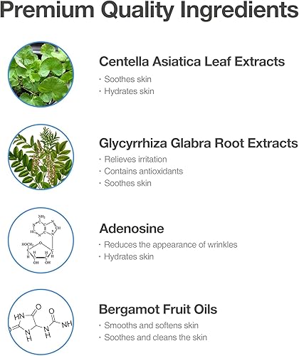 Miniatura 5 de Gel tonificante – Tónico de gel hidratante prémium con centella y extractos de raíz de regaliz, adenosina antiarrugas, cuidado calmante para pieles