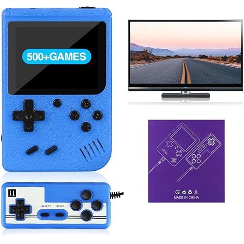 Retro Handheld Game Console, Handheld Games for Kids/Lover, Portable Handheld Game Console, 500+ FC Classic Games, Retro Game Console Support Connecting TV & 2 Players(Blue)