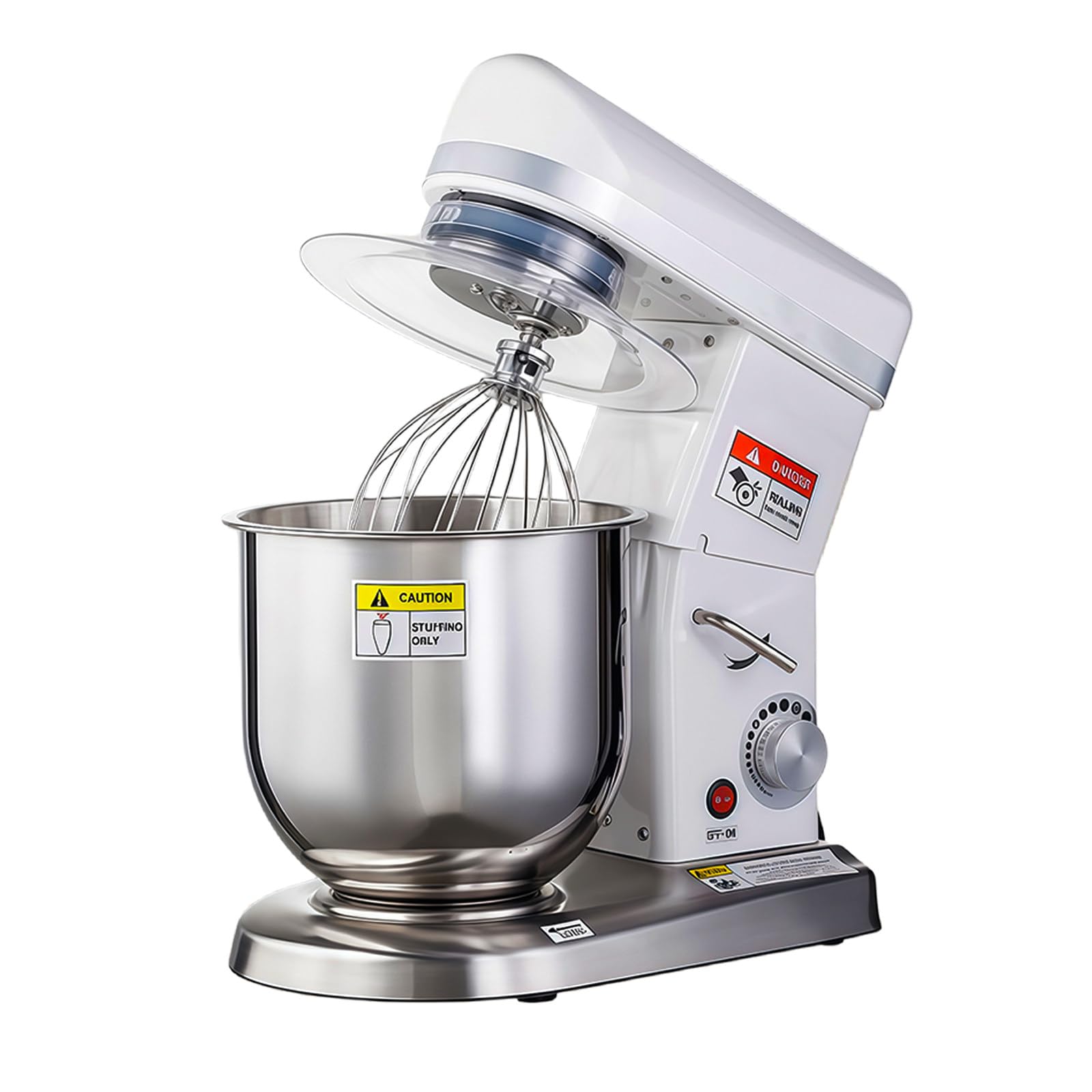 Robot De Cocina de Pie Comercial Mezcladora Multifunción, 3 Velocidades Ajustables con Bol de Acero Inoxidable, Gancho Amasador & Batidor para Pasteles para Panadería Pizzería Restaurante 10L