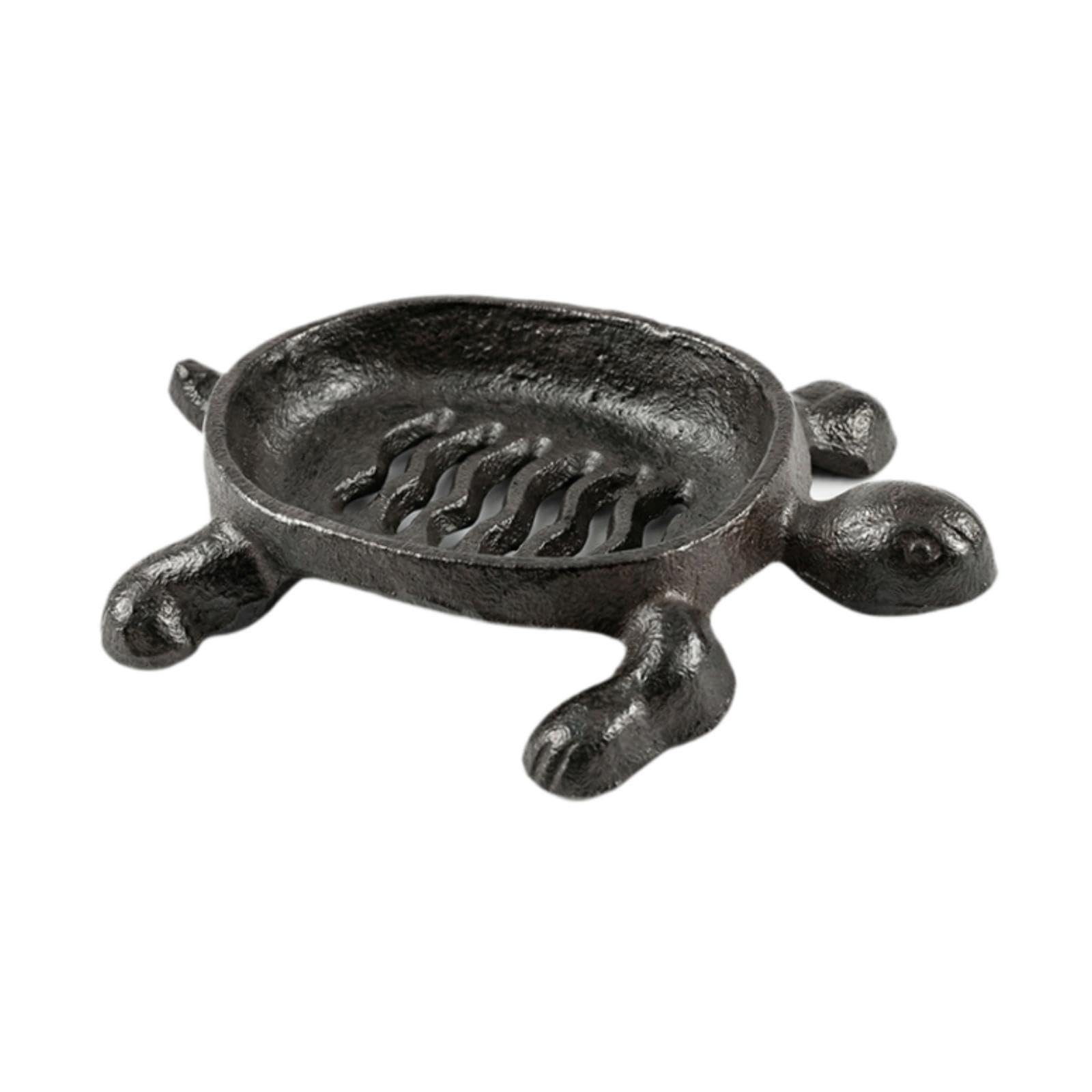 Porte-savon en fonte au style antique avec égouttoir en finition brun patiné durable