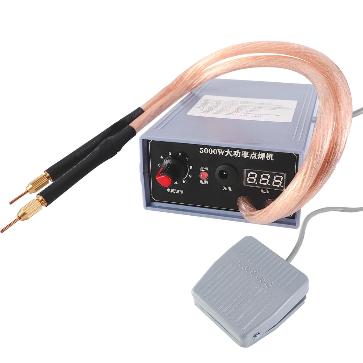 Máquina de Soldadura por Puntos para batería 18650 Soldador por Puntos CA 220 V con Interruptor de pie Equipo de Soldadura Ajustable 5000 W