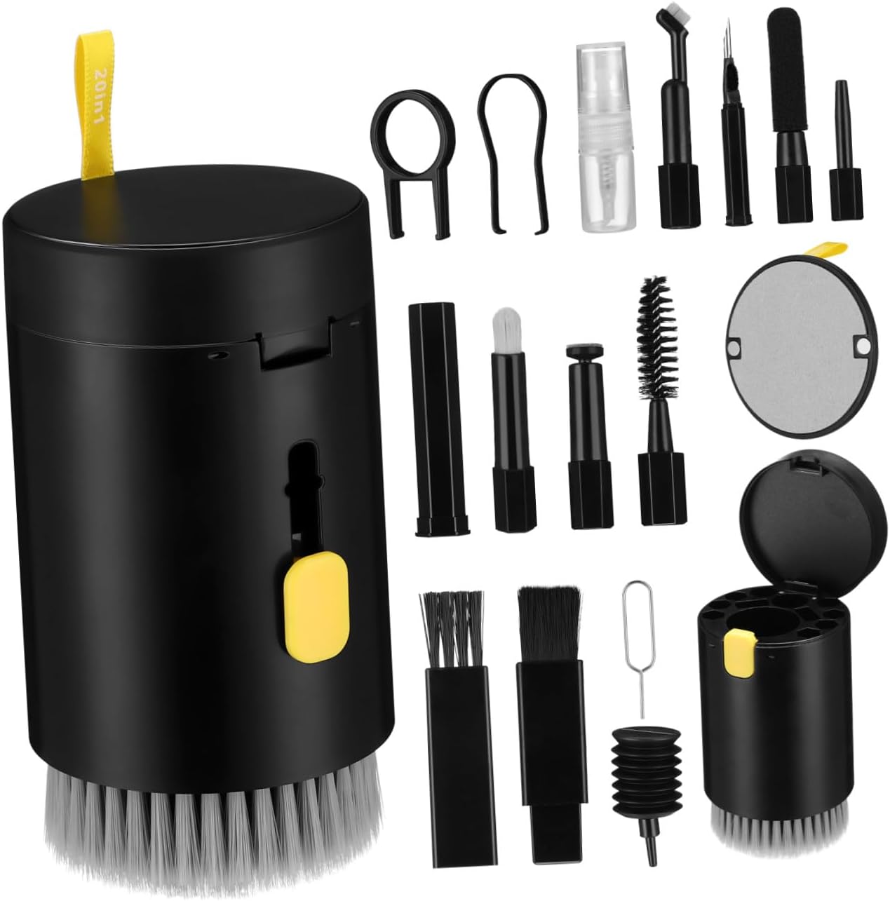 KALLORY Q20 20-in-1 Electronic Device Cleaning Kit for Laptop Earbuds and Cameras Includes Keyboard Cleaner Tool Brush and Lens Cleaner Compact and Portable