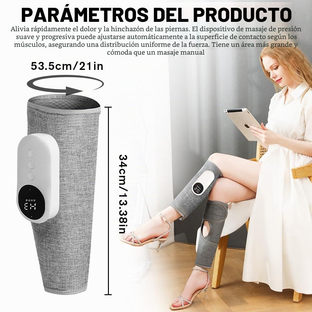 Masajeador de Pantorrillas, Inalámbrico Masajeador Pantorrillas, Piernas Recargable masajeador con 3 Modos y 3 Intensidades para Piernas Cansadas y Doloridas Muscular, Relajación Muscular