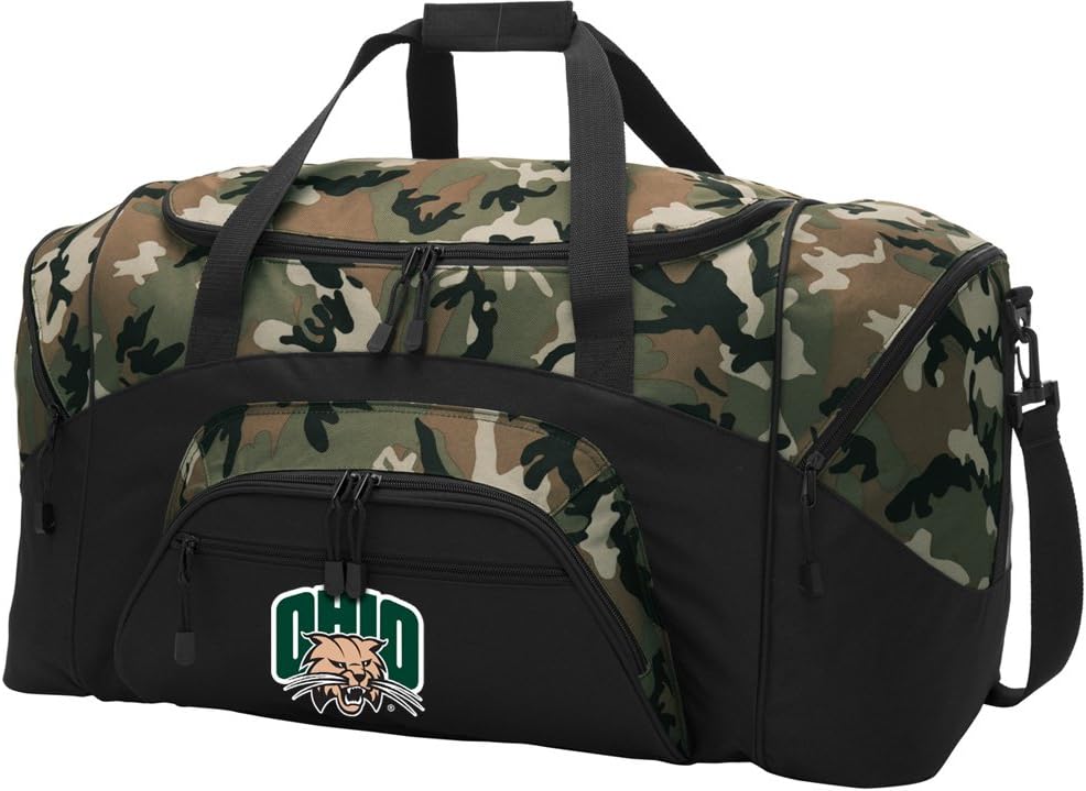 Ohio University Suitcase Duffle Bag Large Ohio Bobcats Duffel Gift Idea for Her or Him (Green)